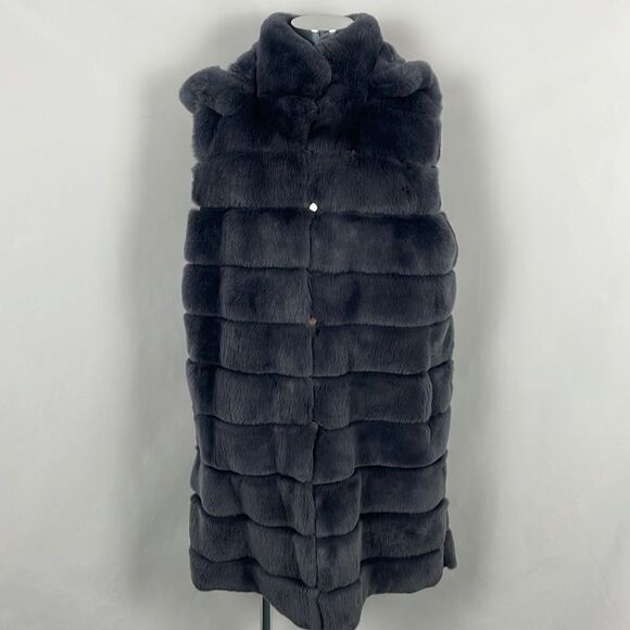 Suprema Grey Mink Fur Nylon Jacket - Picture 2 of 6